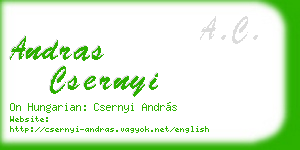 andras csernyi business card